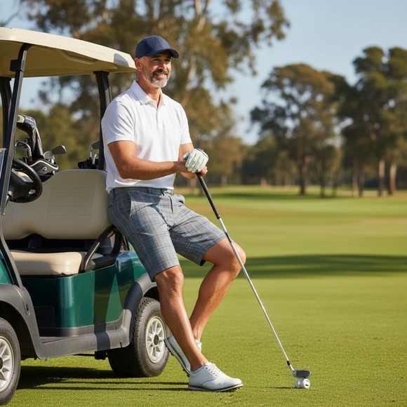 TravisMathew Other - TravisMathew Mens Grey Plaid Golf Shorts Size‎ 38 Stretch Performance